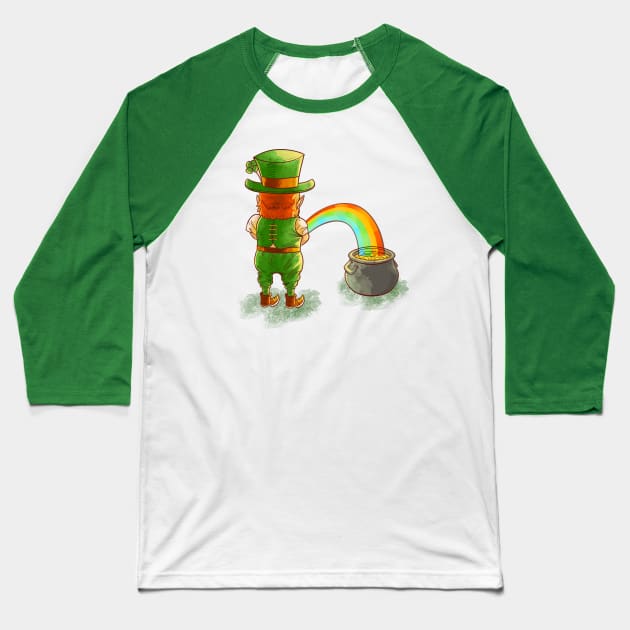 Golden Rainbow Baseball T-Shirt by stevenlefcourt